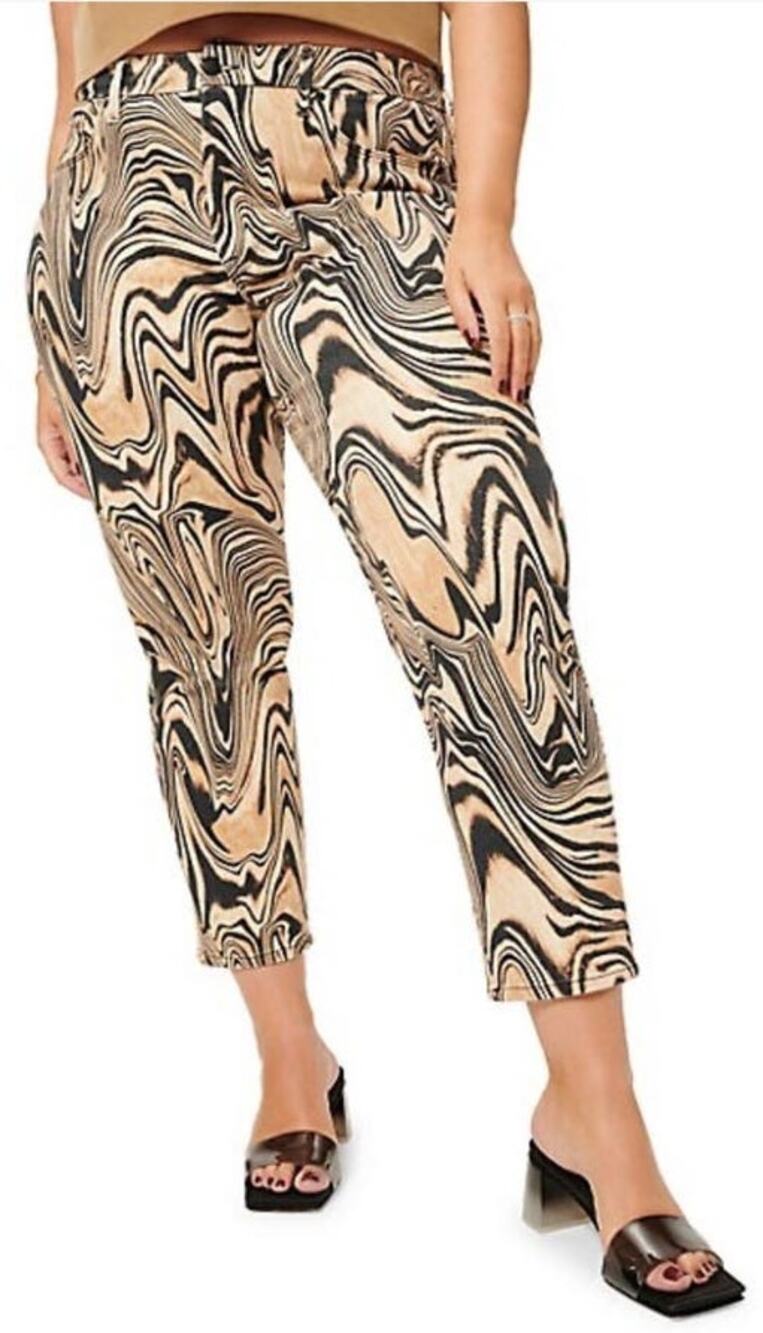 Good American pants Classic cropped ink swirl size 15